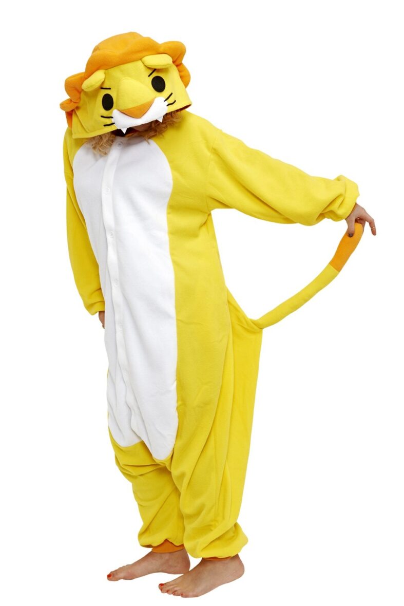 Lion Polar Fleece Kigurumi Onesie Pajama For Adults