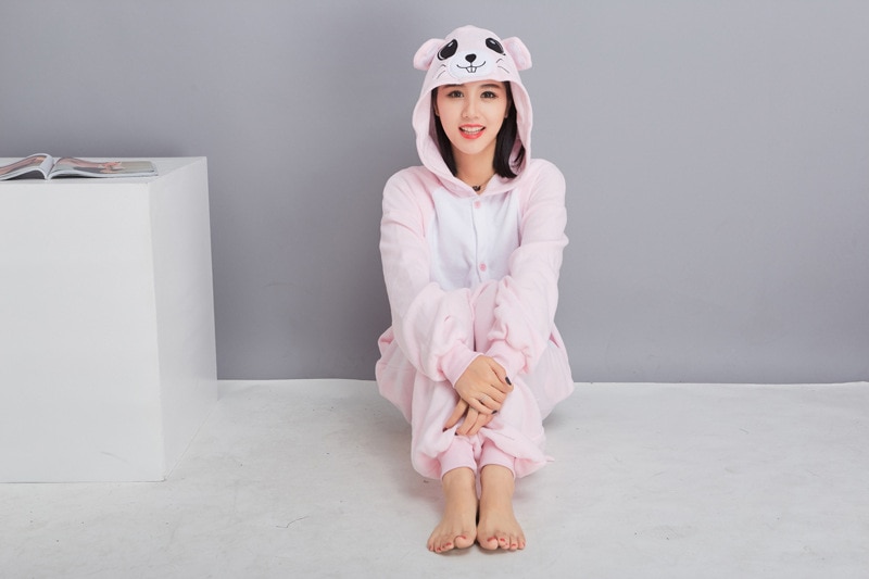 HKSNG nowy dorosłych zwierząt różowy niebieski mysz Onesie Kigurumi piżamy polarowe kombinezony kreskówki najlepszy prezent Party Homewear