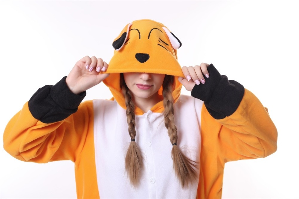 HKSNG Winter Adult Animal Mike Duck Onesies Shark Cat Fox Kigurumi Pajamas Monkey Cartoon Costumes Jumpsuits Christmas Hooded