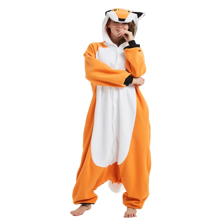 HKSNG Winter Adult Animal Mike Duck Onesies Shark Cat Fox Kigurumi Pajamas Monkey Cartoon Costumes Jumpsuits Christmas Hooded