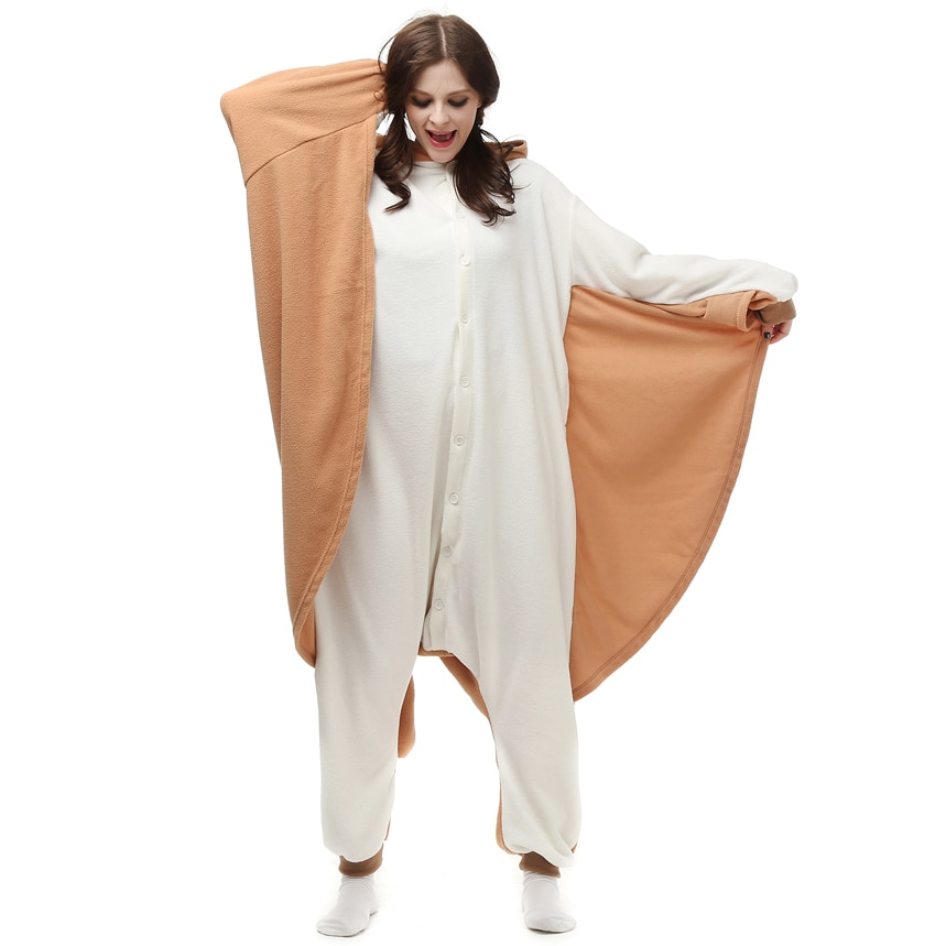 HKSNG Animal Adult Kigurumi Flying Squirrel Onesies Party Halloween Mouse Pajamas Cosplay Chipmuck Costumes Sleepwear Jumpsuit