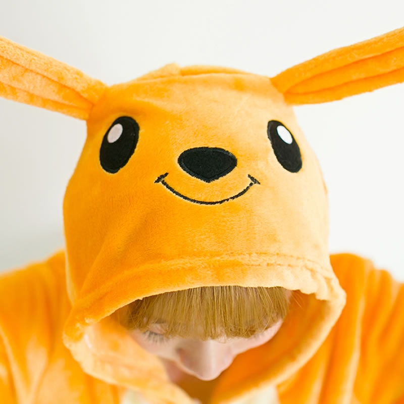 HKSNG Animal Adult Kangaroo Kigurumi Onesie Pajamas Flannel Cartoon Family Party HalloweenCosplay Costume Sleepwear Zipper
