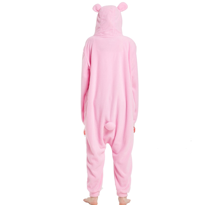 Kigurumi Adult Pink Gloomy Bear Onesies Cartoon Pajamas Animal Halloween Party Costume Jumpsuits Hooded Pyjamas Suit Outfit
