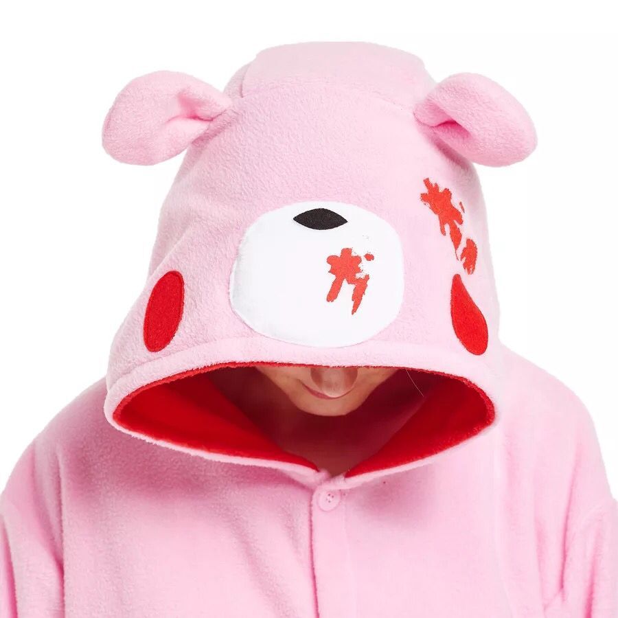Kigurumi Adult Pink Gloomy Bear Onesies Cartoon Pajamas Animal Halloween Party Costume Jumpsuits Hooded Pyjamas Suit Outfit