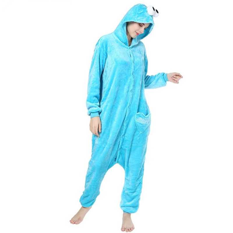 HKSNG New Animal Adult Elmo Sesame Cookie Pajamas Monsters Family Party Onesies Cosplay Costumes For Women Men Kigurumi