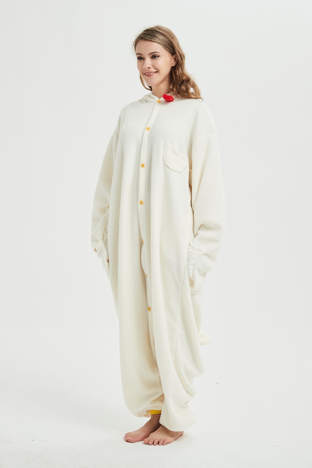 HKSNG Animal Adult Kigurumi White Chicken Onesies Cartoon Family Party Rooster Cock Pajamas Cosplay Costumes Sleepwear
