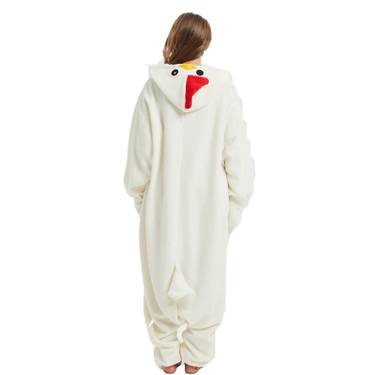 HKSNG Animal Adult Kigurumi White Chicken Onesies Cartoon Family Party Rooster Cock Pajamas Cosplay Costumes Sleepwear