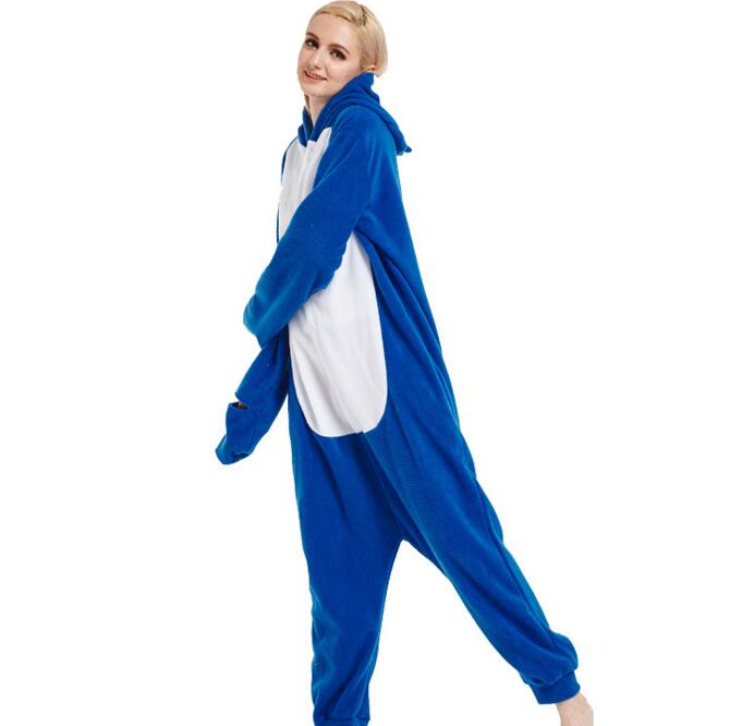 HKSNG Adult Blue Penguin Kigurumi Onesie Pajamas Cartoon Cute Halloween Family Party Costumes Jumpsuits Pyjamas Outfits