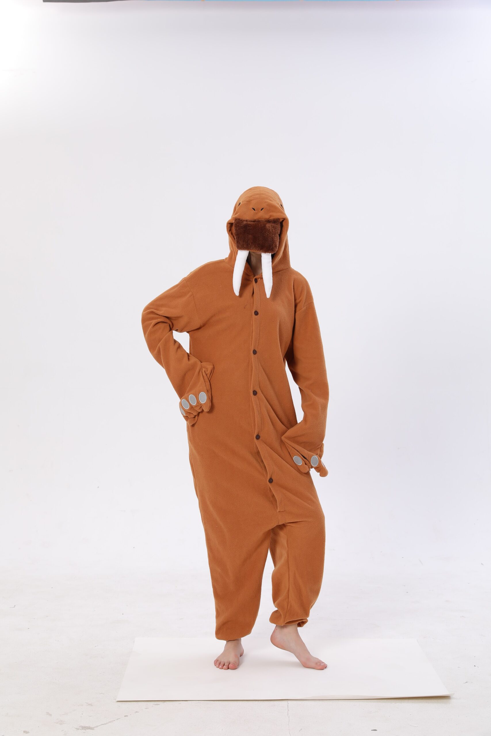 HKSNG 2021 New Arrival Adult Animal Brown Sea Lions Kigurumi Onesies Seal Pajamas Cartoon Christmas Halloween Party Jumpsuits