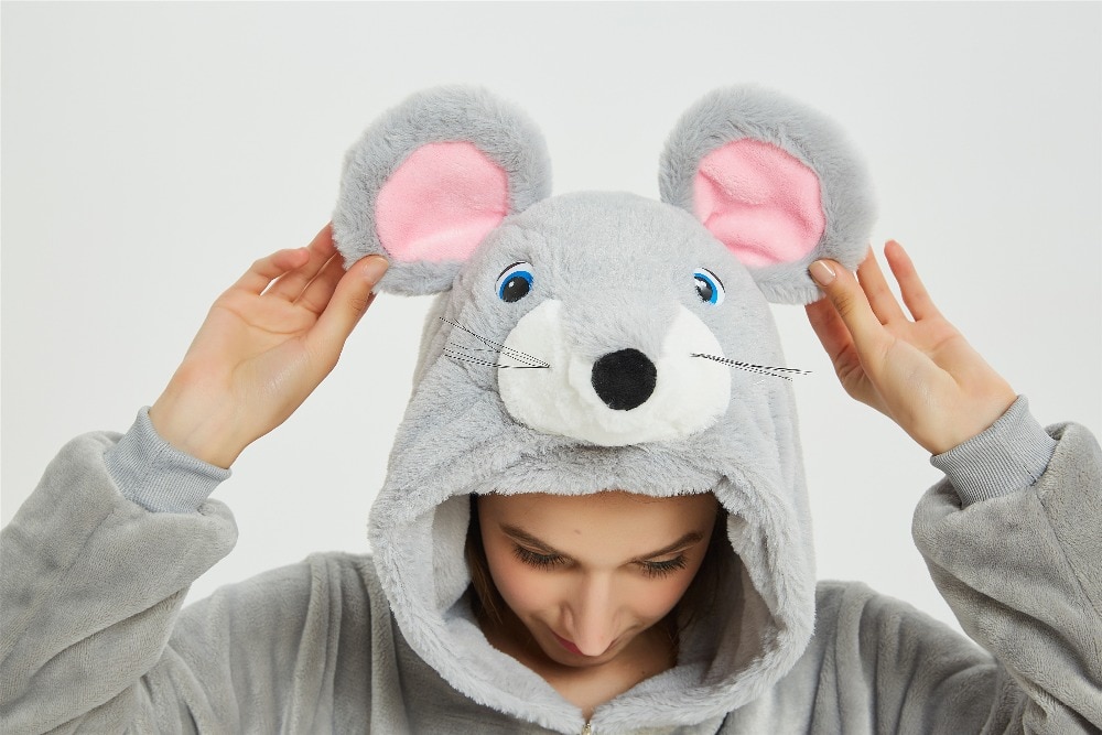Flannel New Kigurumi Adult Mouse Onesie Cartoon Pajama Animal Halloween Party Costume Jumpsuits Hooded Pyjamas Suit Flannel New Kigurumi Adult Mouse Onesie Cartoon Pajama Animal Halloween Party Costume Jumpsuits Hooded Pyjamas Suit