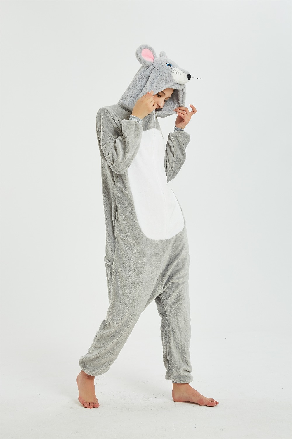 Flannel New Kigurumi Adult Mouse Onesie Cartoon Pajama Animal Halloween Party Costume Jumpsuits Hooded Pyjamas Suit Flannel New Kigurumi Adult Mouse Onesie Cartoon Pajama Animal Halloween Party Costume Jumpsuits Hooded Pyjamas Suit