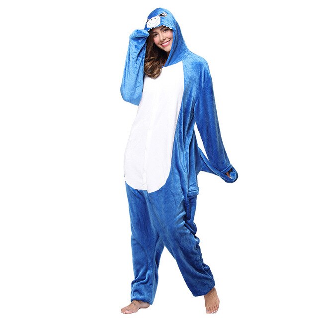 Shark Polar Fleece Kigurumi Onesie Pajama For Adults - ShopKigurumi.com ...