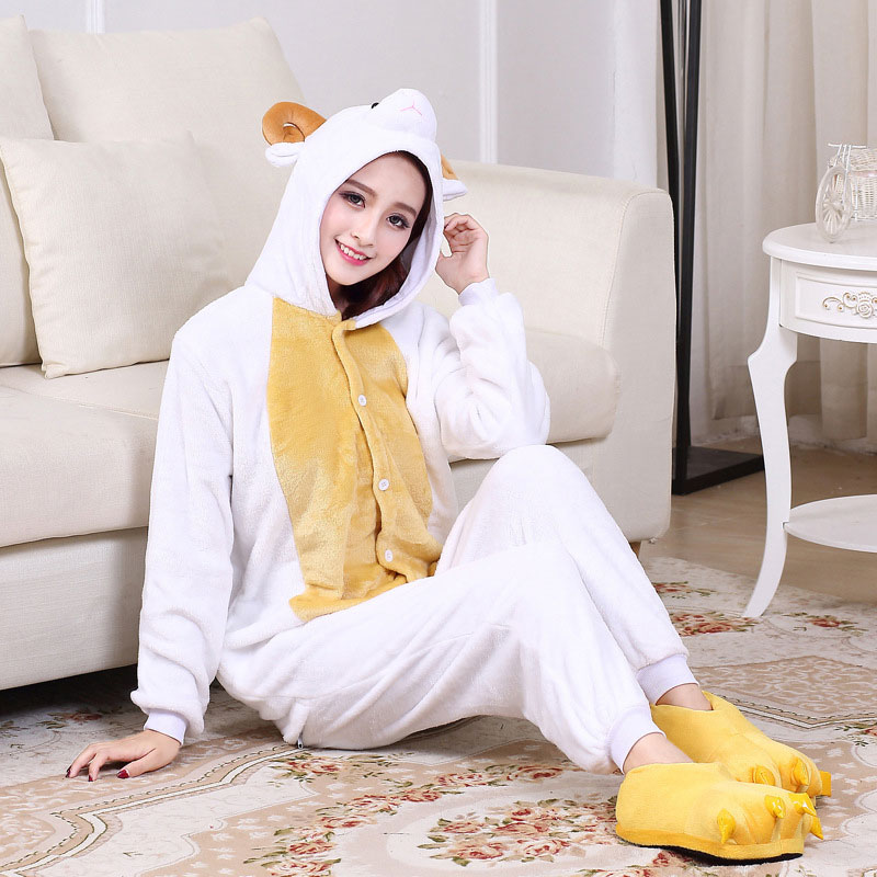 Unisex Animal Kigurumis Onesie High Quality Flannel Thick Pajama Adult Couple Women Men Overalls Cartoon Cute Suit Winter Pajama
