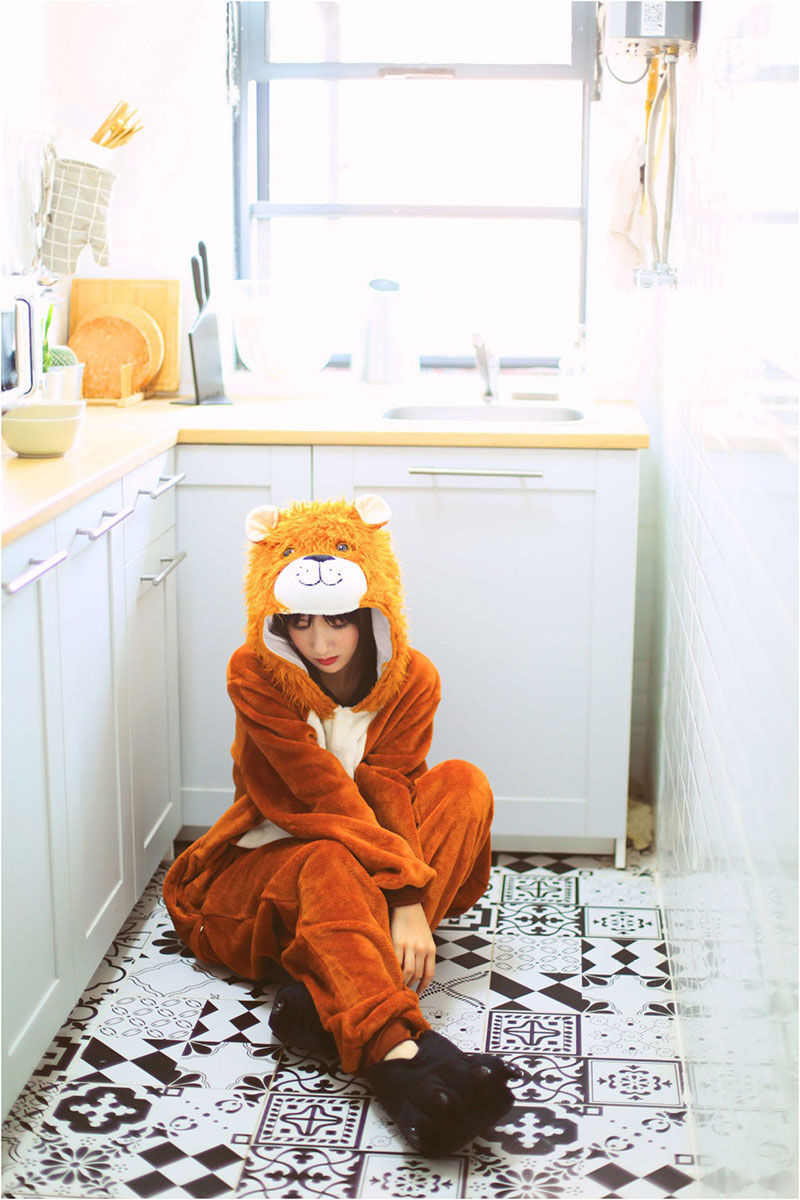 Lion Onesie Animal Kigurumis Overalls Women Girl Unisex Sleep Wear Pajama Party Suit Adult Winter Warm Flannel Outfit