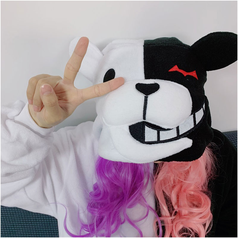 Danganronpa Monokuma Kigurumis With Toy Funny Cute Couples Onesie Festival Gift Women Overalls Sleepwear Pajama Adult Suit