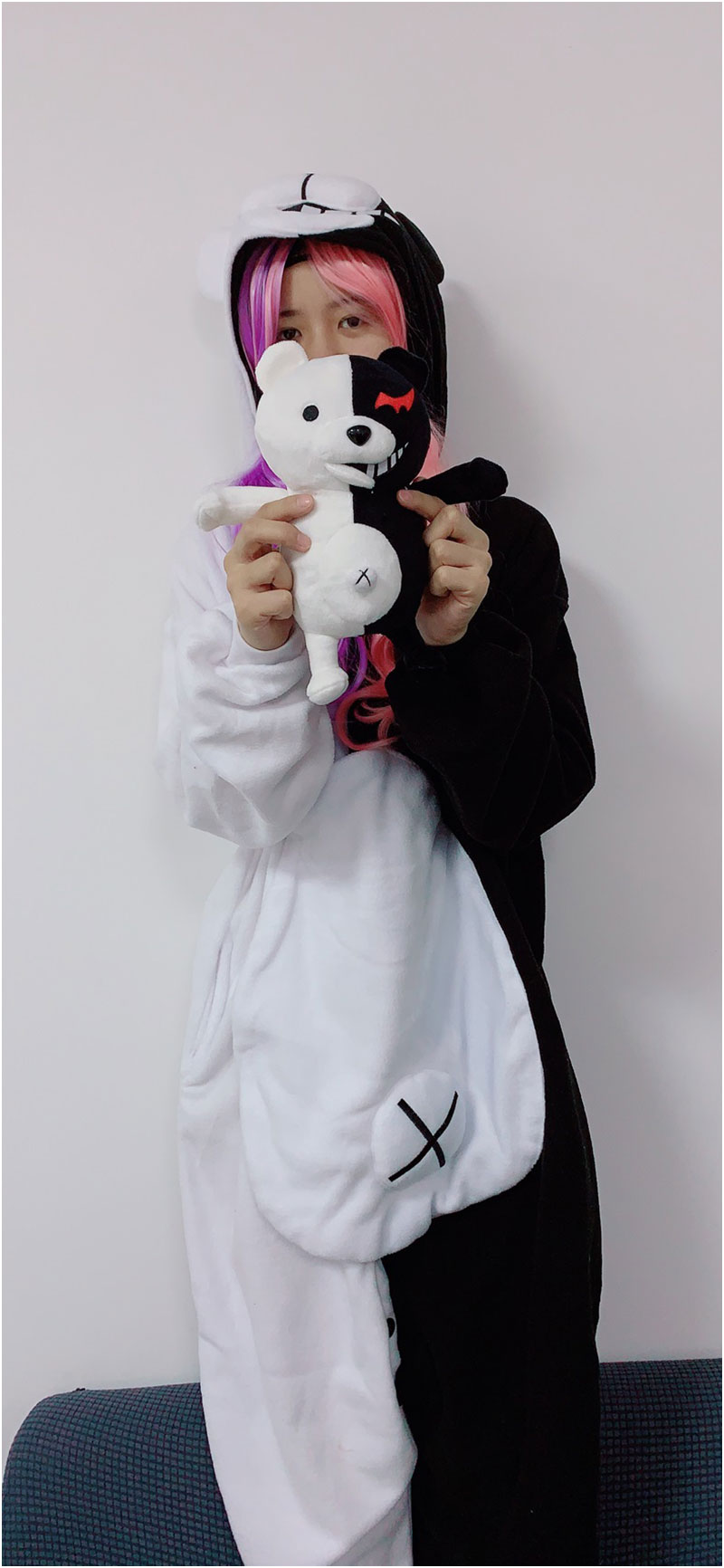 Danganronpa Monokuma Kigurumis With Toy Funny Cute Couples Onesie Festival Gift Women Overalls Sleepwear Pajama Adult Suit