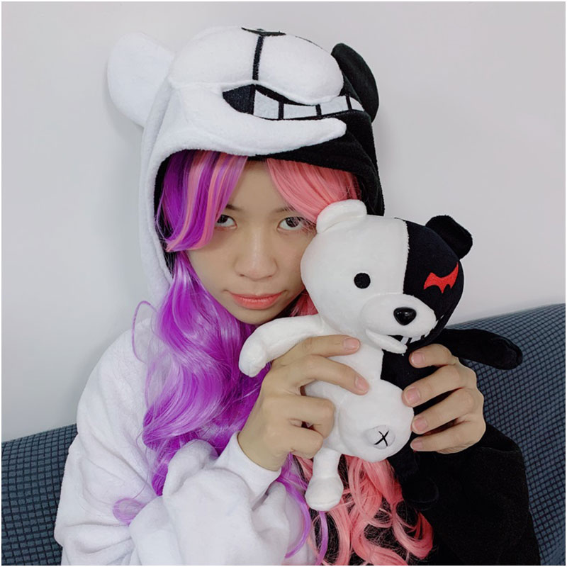 Danganronpa Monokuma Kigurumis With Toy Funny Cute Couples Onesie Festival Gift Women Overalls Sleepwear Pajama Adult Suit