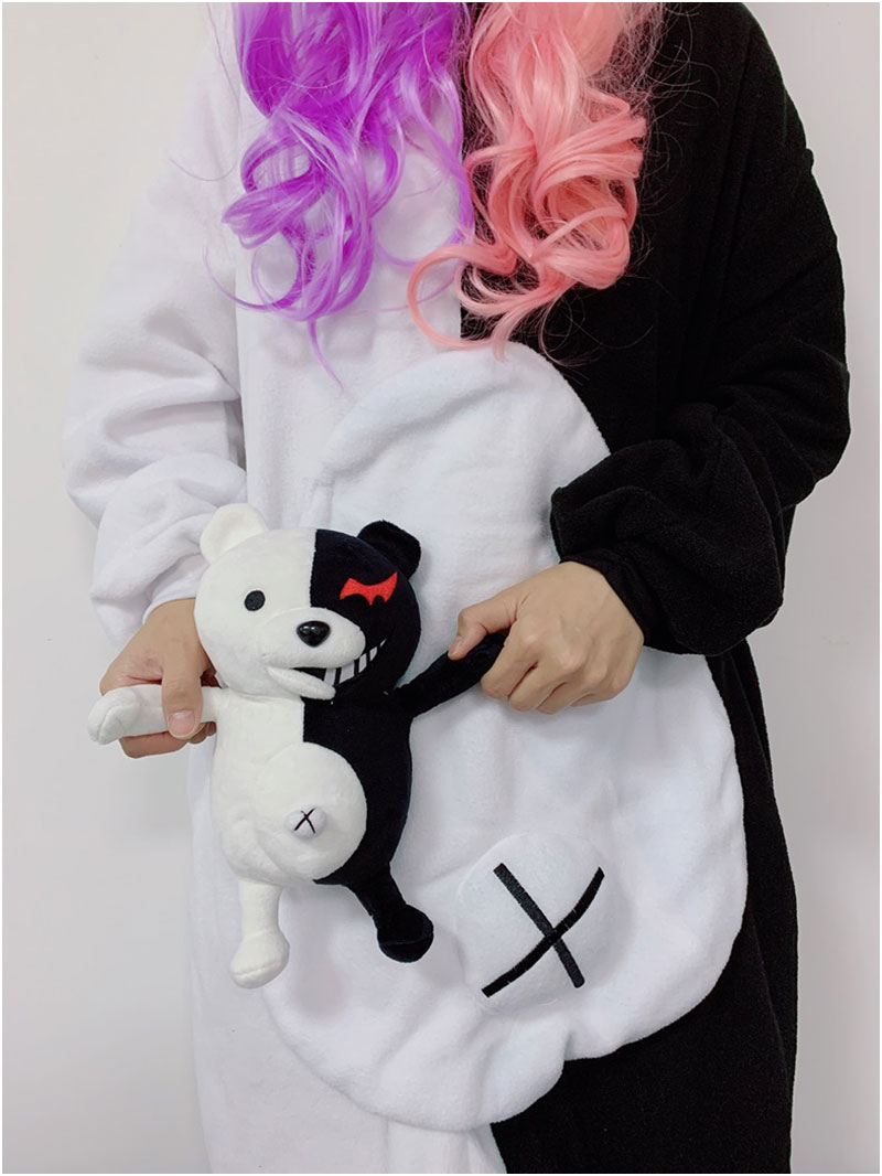 Danganronpa Monokuma Kigurumis With Toy Funny Cute Couples Onesie Festival Gift Women Overalls Sleepwear Pajama Adult Suit