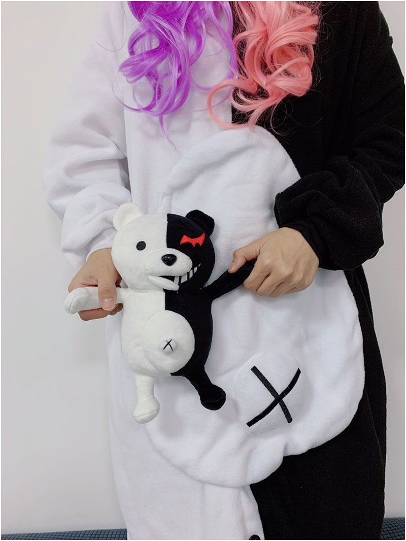 Danganronpa Monokuma Kigurumis With Toy Funny Cute Couples Onesie Festival Gift Women Overalls Sleepwear Pajama Adult Suit