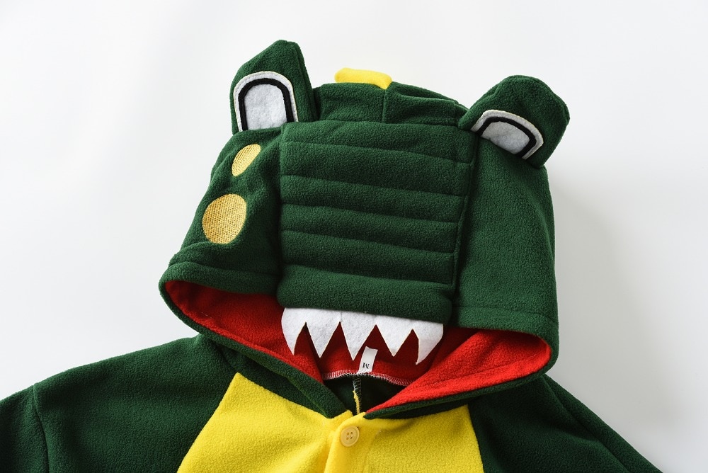 crocodile Onesie Animal Kigurumis Women Men Winter Overalls Button Pajama Adult Polar Fleece Warm Suit