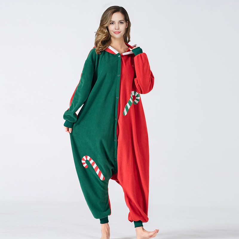 Christmas Couple Onesie ELK Kigurumis Women Pajama Funny Cute Animal Overalls Adult Winter Homewear Jumpsuit Deer Outfit Button