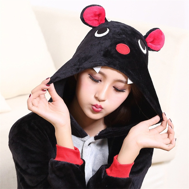 Bat Kigurumis Women Girls Pajama Animal Onesie Funny Cute Suit Winter Warm Sleepwear Festival Cartoon Party Outfit Overalls