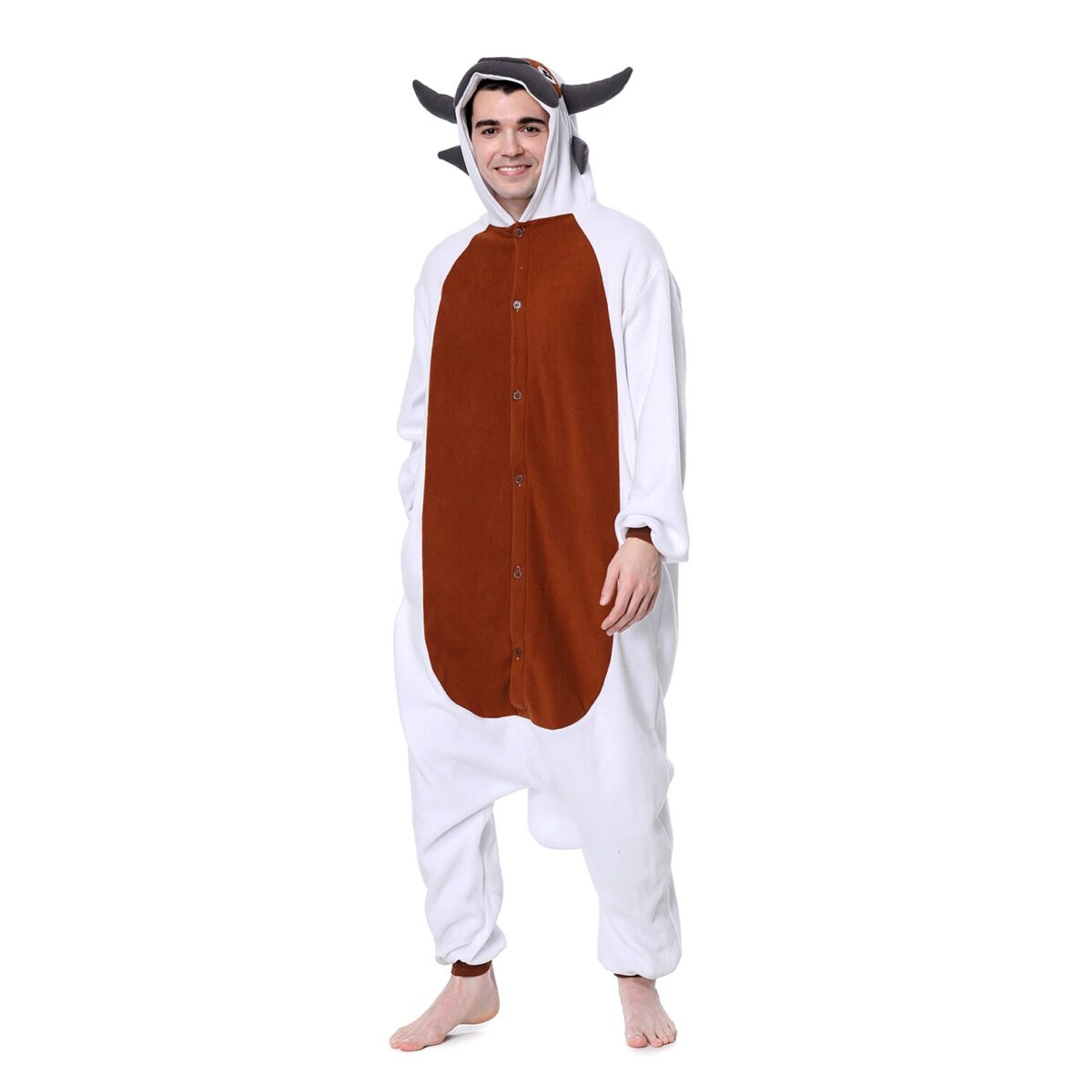 Bull Animal Soft Polar Fleece Kigurumi Onesie Pajama For Adults