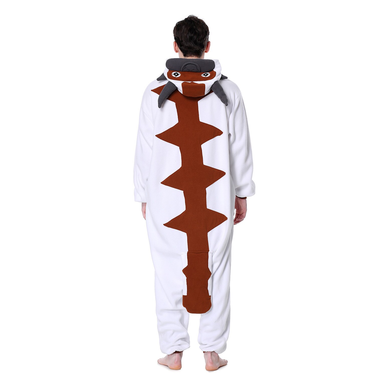 Men's Pajama Appa Bull Kigurumis Funny Animal Onesies Warm Polar Fleece Hooded Suit Adult Unisex Couple Jumpsuit Homewear Outfit