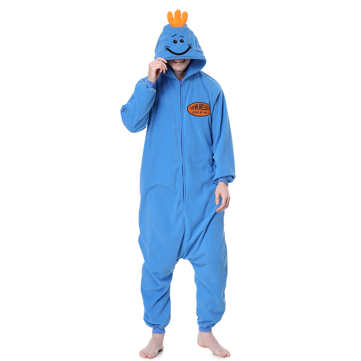 Men's Pajama Mr Meeseeks Kigurumis Zipper Onesies Funny Outfit Winter Home Jumpsuit Festival Party Suit Adult Unisex