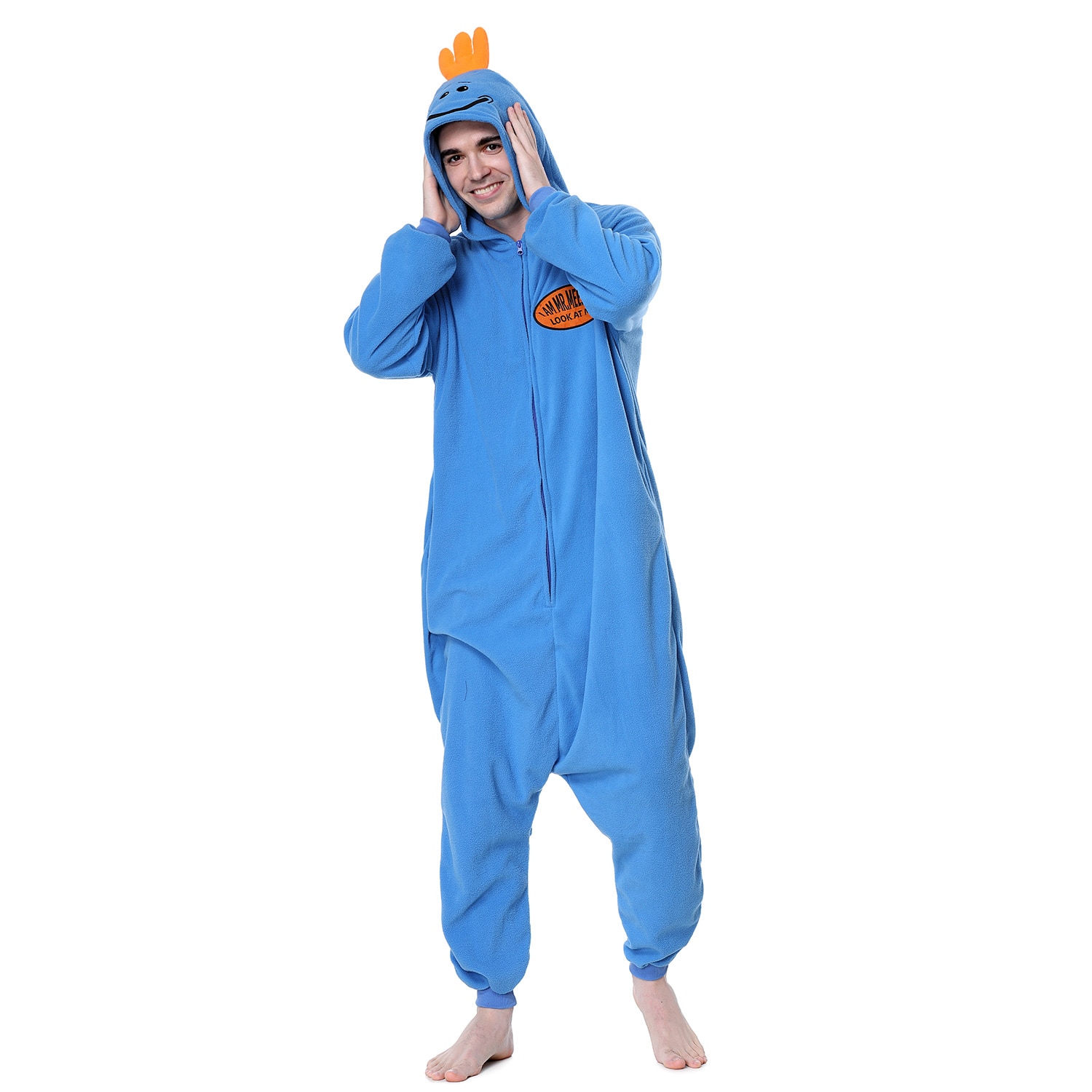 Men's Pajama Mr Meeseeks Kigurumis Zipper Onesies Funny Outfit Winter Home Jumpsuit Festival Party Suit Adult Unisex