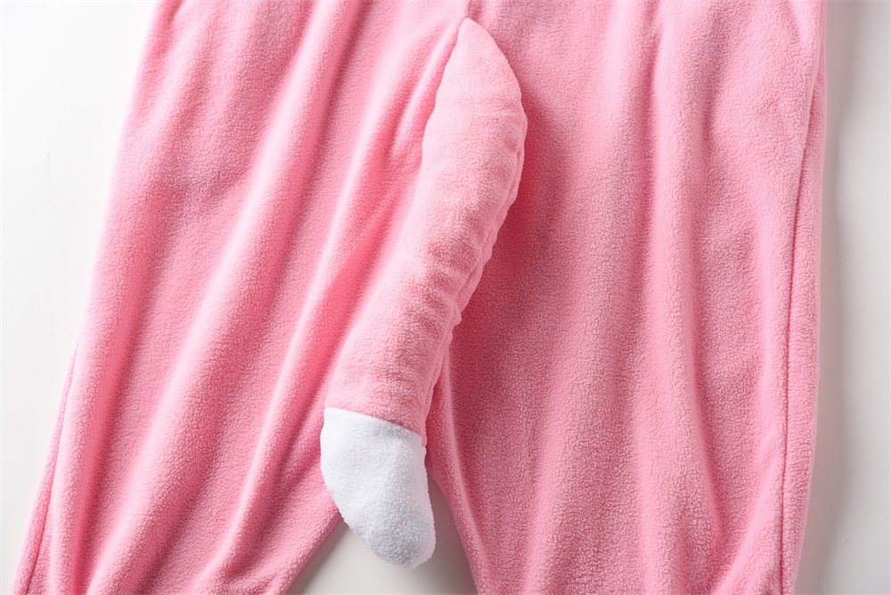 Pink Hippo Onesies Women Pajama Animal Kigurumis Cute Warm Winter Overalls Halloween Suit Polar Fleece Adult Unisex