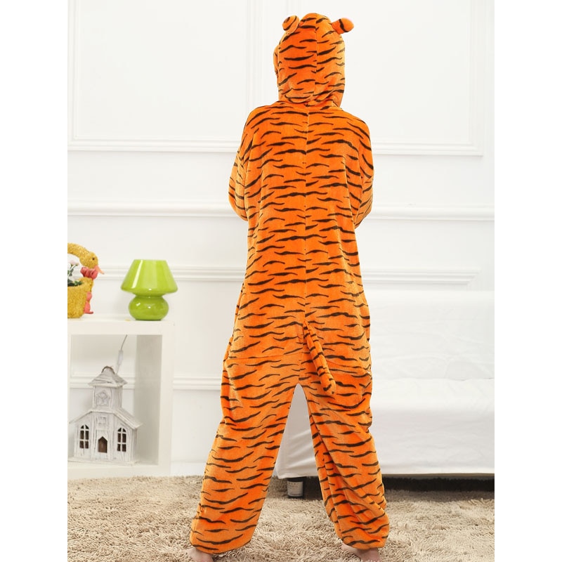 Animal Tiger Kigurumis Women Adult Onesie Cartoon Character Pajama Soft Warm Winter Sleepwear Festival Party Outfit Funny Suit
