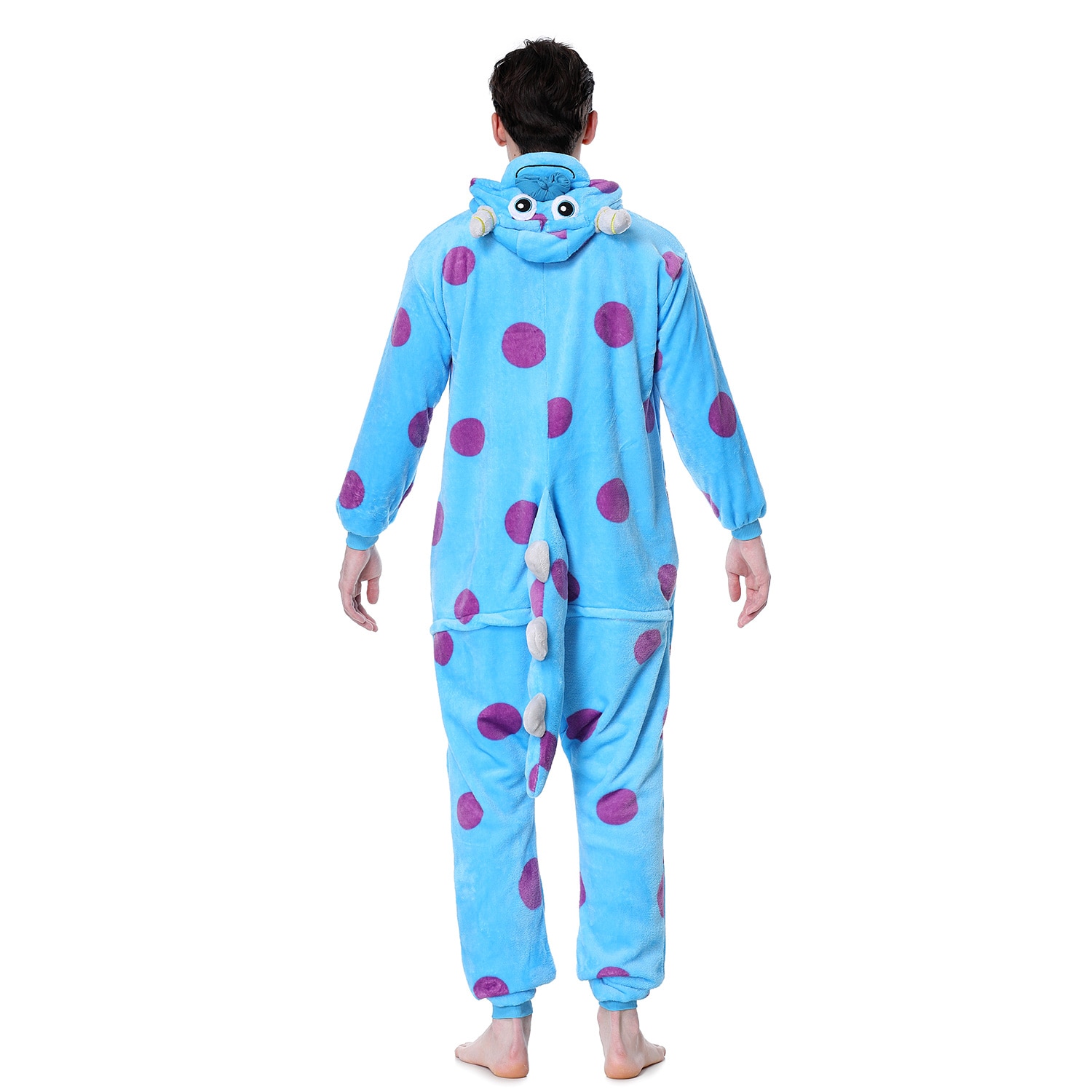 Sully Kigurumis Men Warm Onesie Funny Monster Pajama Animal Blue Bull Outfit Winter Cartoon Jumpsuit Festival Flannel Suit
