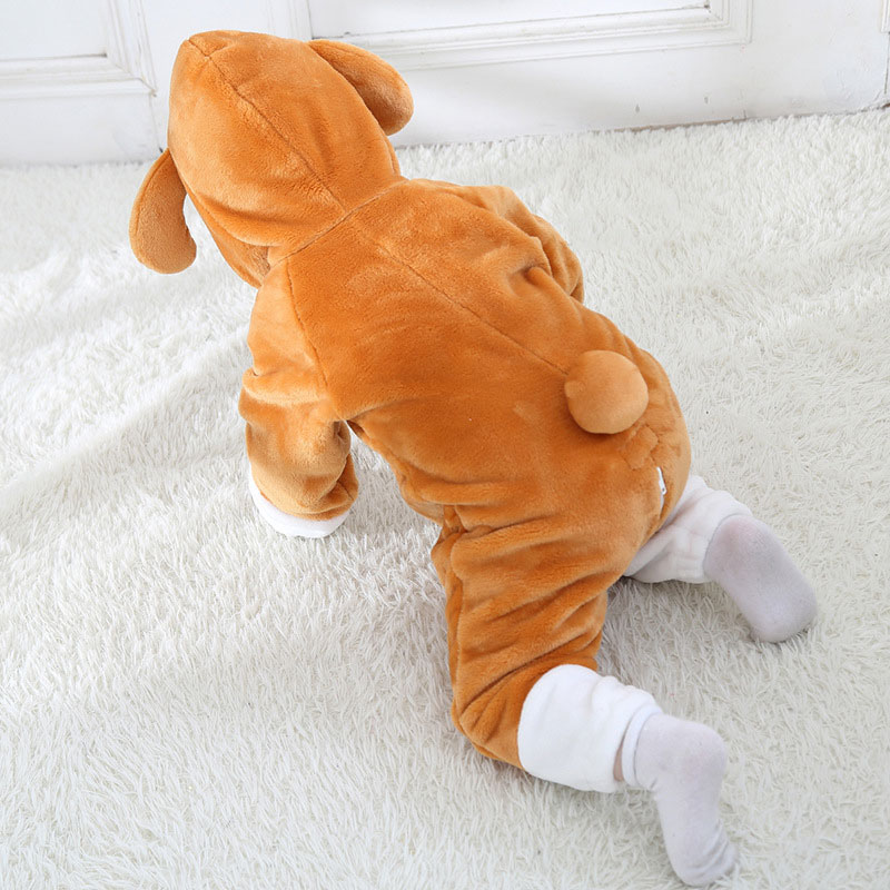 Baby Costume Brown Dog Cosplay Boy Girl Halloween Puppy Pajamas 1-3 Years Children Kid kawaii Cute Zipper Kigurumis Jumpsuit