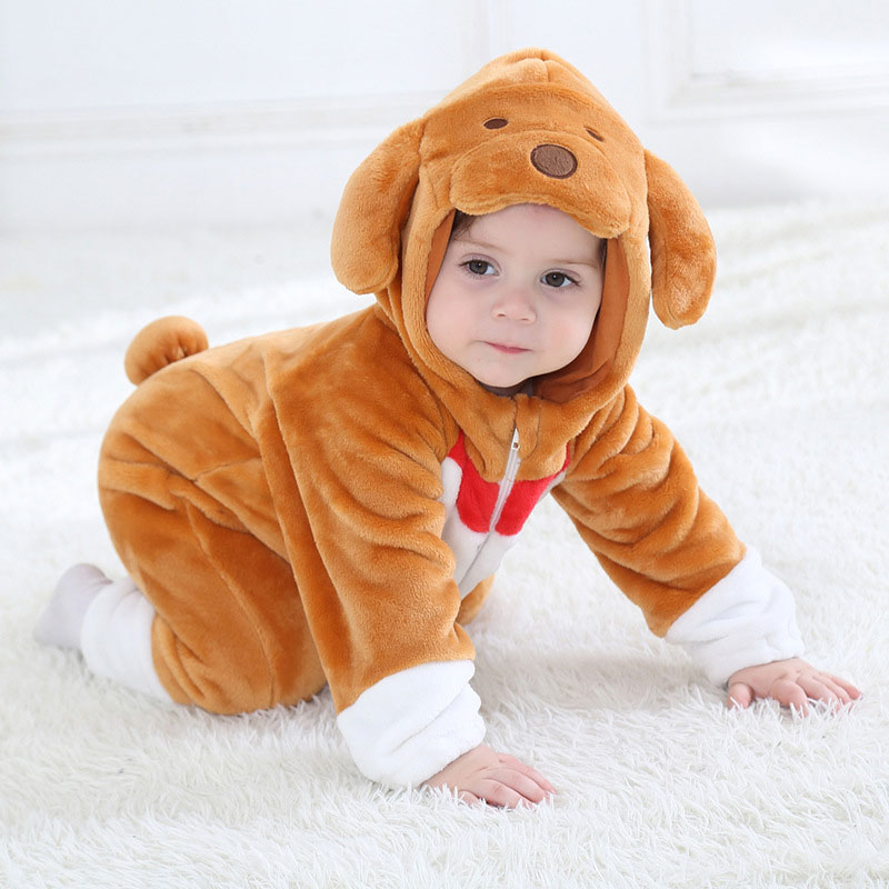 Baby Costume Brown Dog Cosplay Boy Girl Halloween Puppy Pajamas 1-3 Years Children Kid kawaii Cute Zipper Kigurumis Jumpsuit