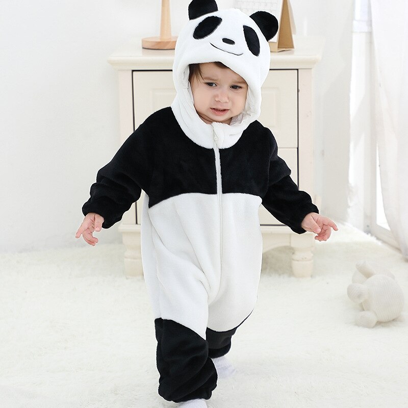 Smile Panda Clothes Baby Animal Cosplay Costume Warm Jumpsuit Onesies Winter Outfit Boy Girl Funny Suit With Hooded