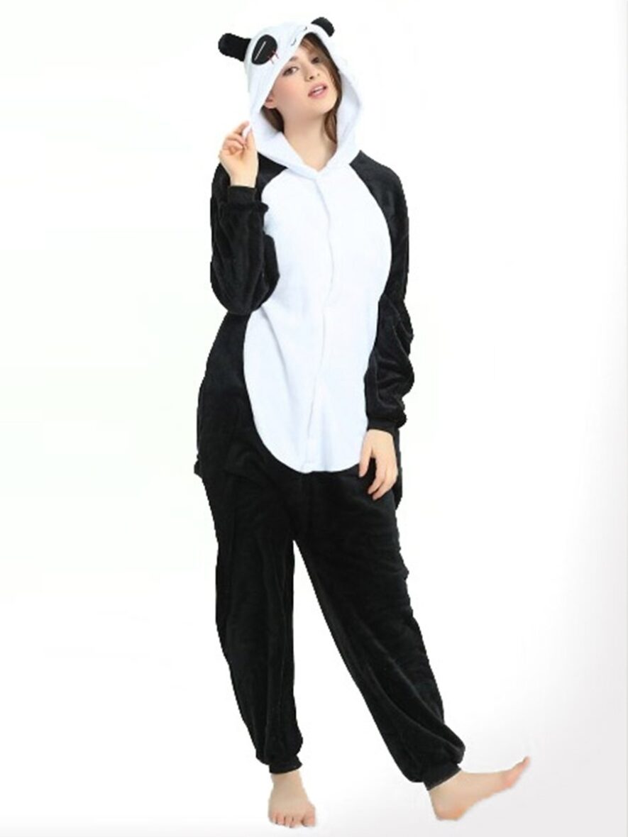 Panda Polar Fleece Soft Kigurumi Onesie Pajama For Adults
