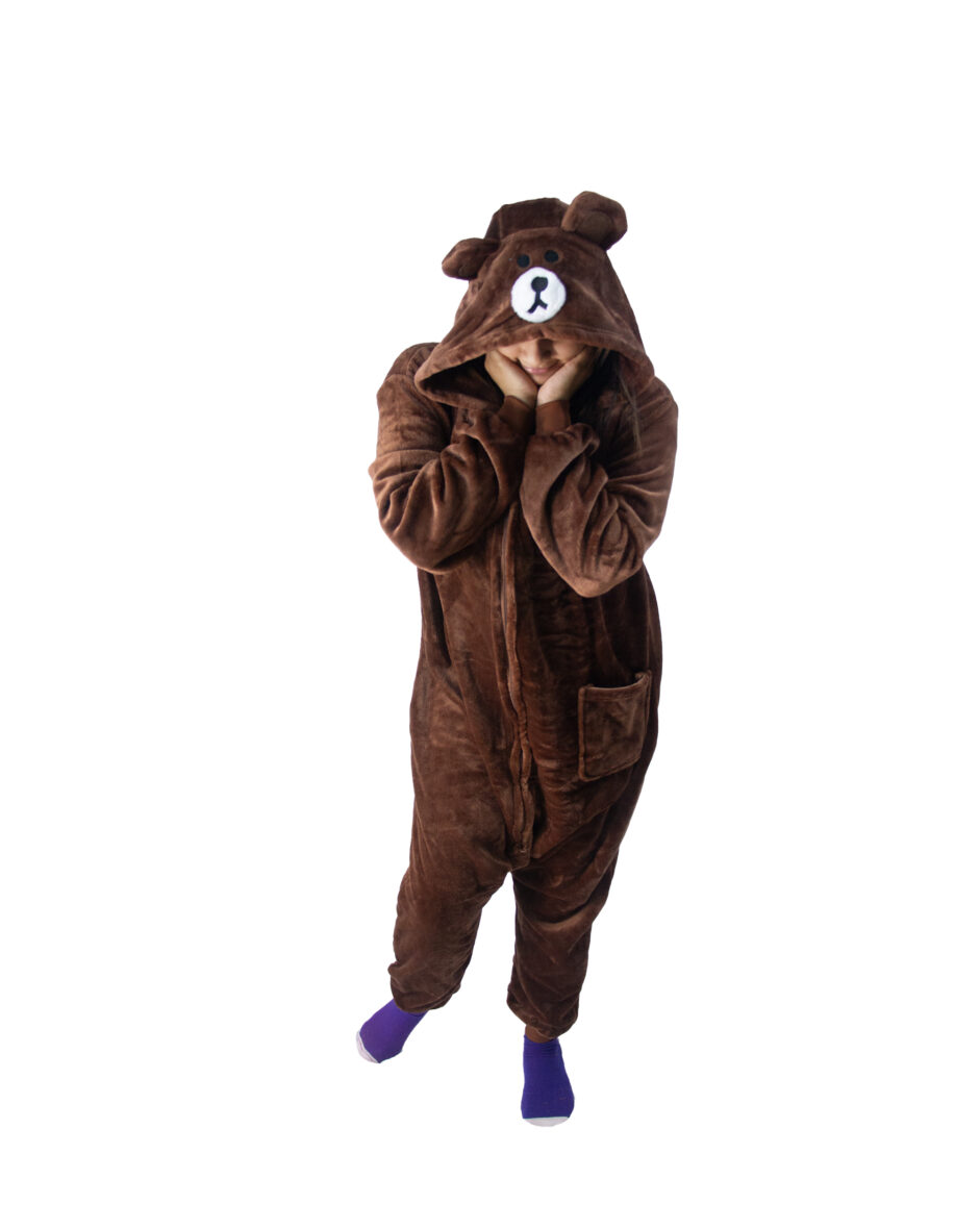 Bear Polar Fleece Kigurumi Onesie Pajama For Adults