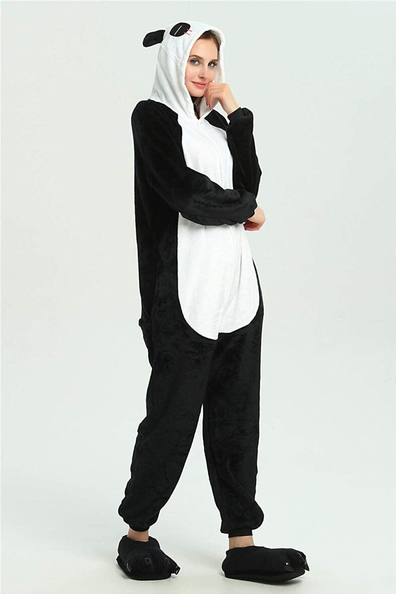 Fluffy Panda Soft Polar Fleece Kigurumi Onesie Pajama For Adults