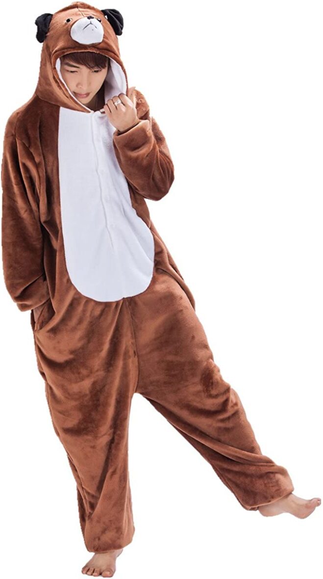 Dog Soft Polar Fleece Kigurumi Onesie Pajama For Adults