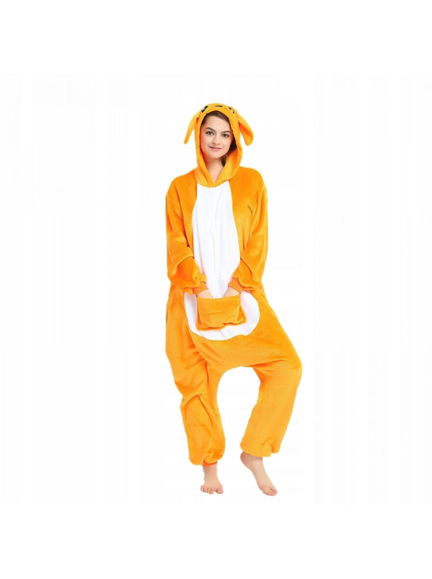 Kangaroo Soft Polar Fleece Kigurumi Onesie Pajama For Adults