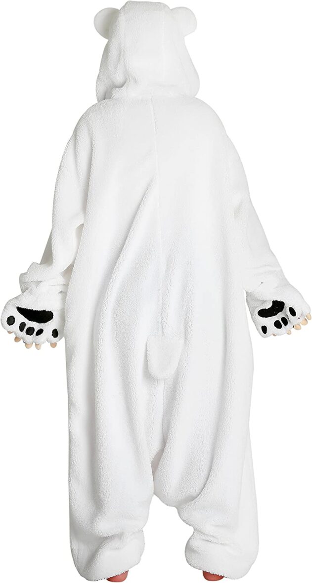 White Bear Soft Polar Fleece Kigurumi Onesie Pajama For Adults