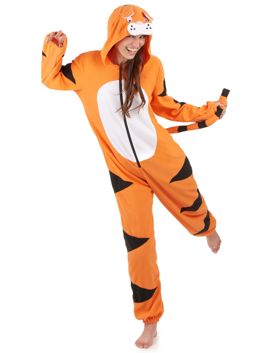 Bengal Tiger Soft Polar Fleece Kigurumi Onesie Pajama For Adults
