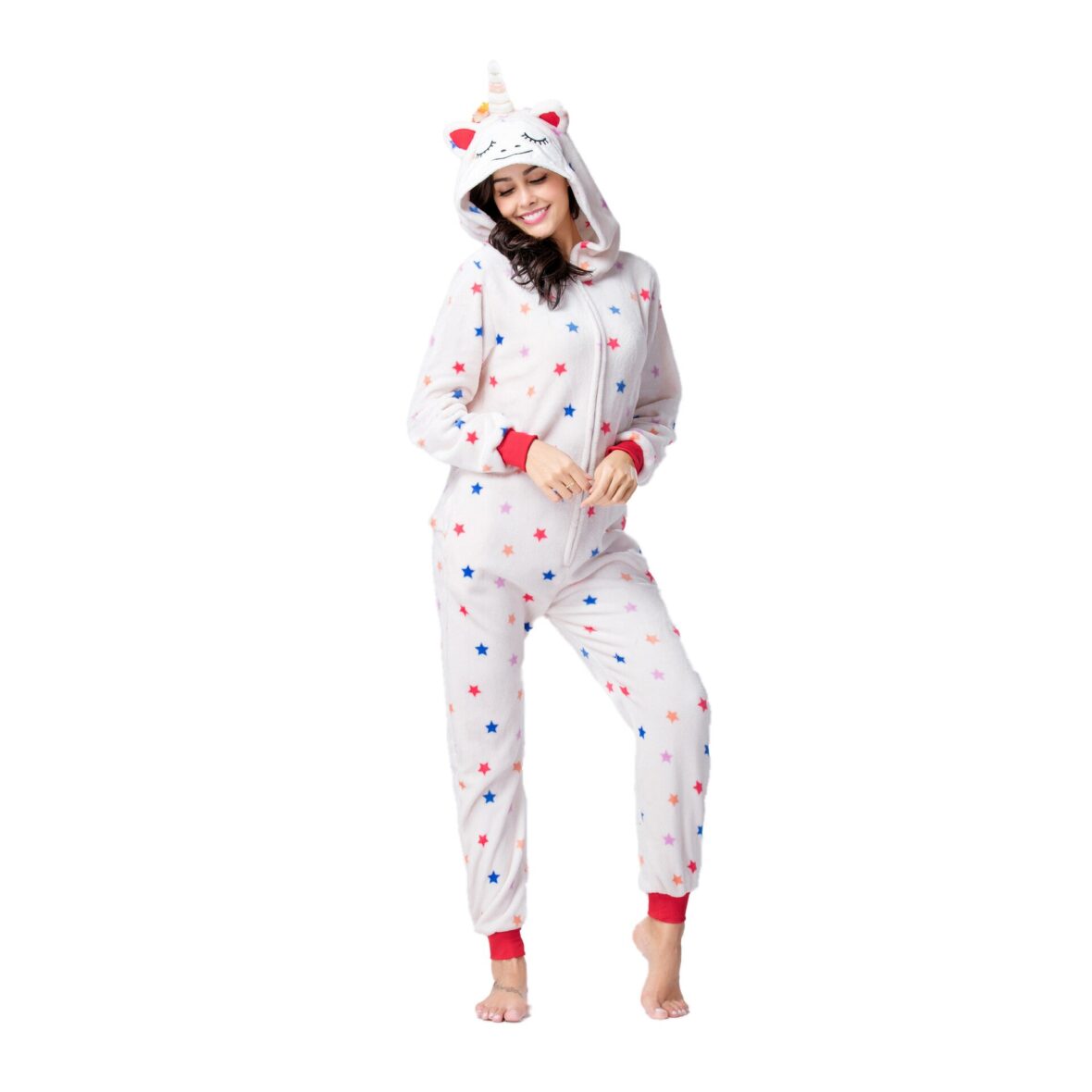 Stars Unicorn Soft Polar Fleece Kigurumi Onesie Pajama For Adults