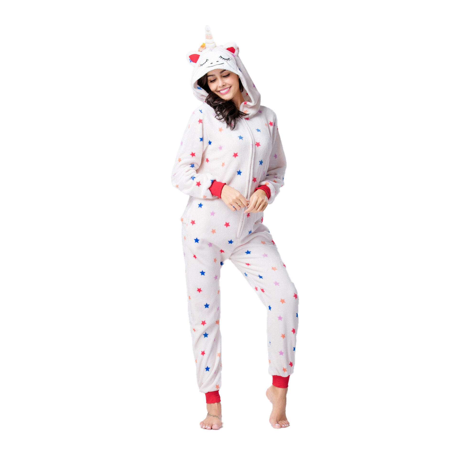 Stars Unicorn Soft Polar Fleece Kigurumi Onesie Pajama For Adults ...