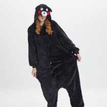Black Bear Kumamon Soft Polar Fleece Kigurumi Onesie Pajama For Adults