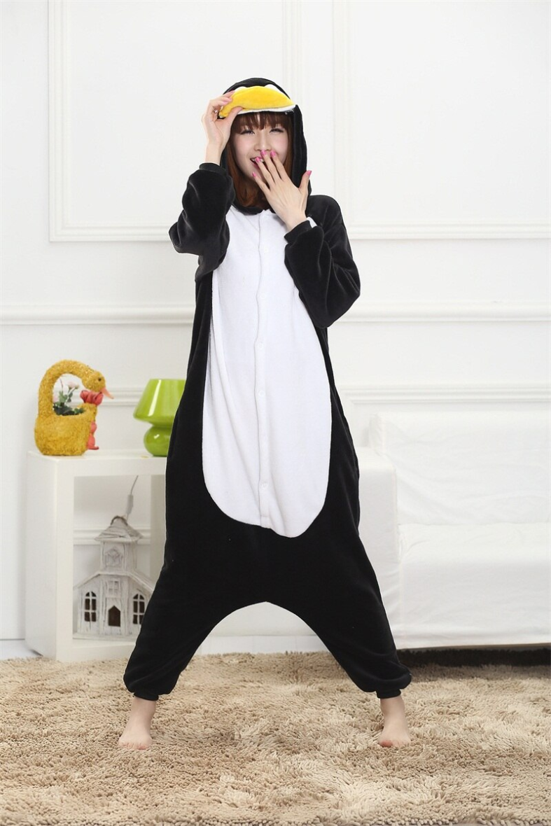 Penguin Soft Polar Fleece Kigurumi Onesie Pajama For Adults