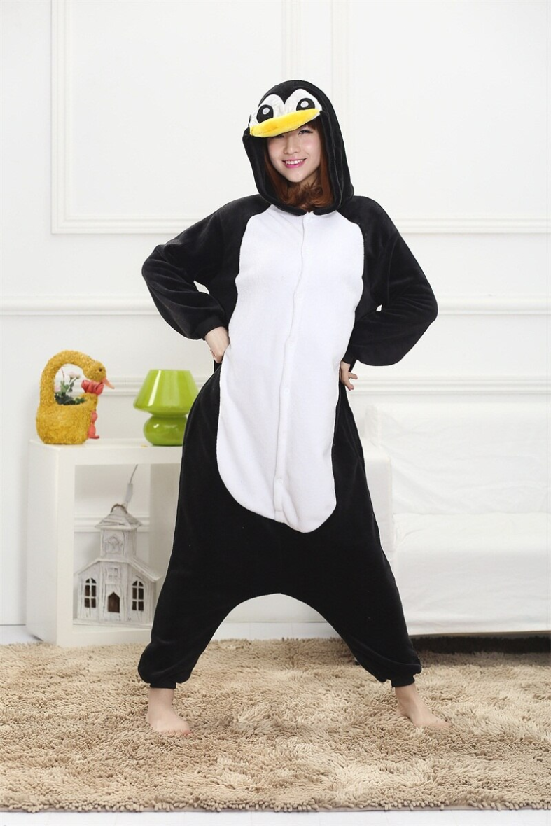 The Penguin Soft Polar Fleece Kigurumi Onesie Pajama is a cozy and stylish sleepwear option for adults. Made from ultra-soft polar fleece material, this onesie will keep you warm and comfortable on even the coldest nights. The all-over penguin design adds a playful touch, making it perfect for lounging at home or wearing to a pajama party. The full-zip front and ribbed cuffs and ankles make it easy to slip on and off, and the loose fit allows for maximum comfort. Whether you’re looking to snuggle up on the couch or hit the hay, the Penguin Soft Polar Fleece Kigurumi Onesie Pajama is the perfect choice.