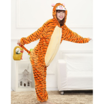 Animal Tiger Soft Polar Fleece Kigurumi Onesie Pajama For Adults