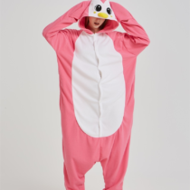 Penguin Soft Polar Fleece Pink Kigurumi Onesie Pajama For Adults